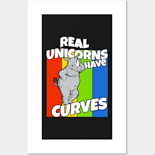 Real Unicorns Have Curves Posters and Art